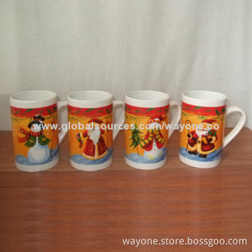 Promotional Mugs, 9oz Volume, Christmas Design, Ideal for Gifts and Promotions, Straight Shape